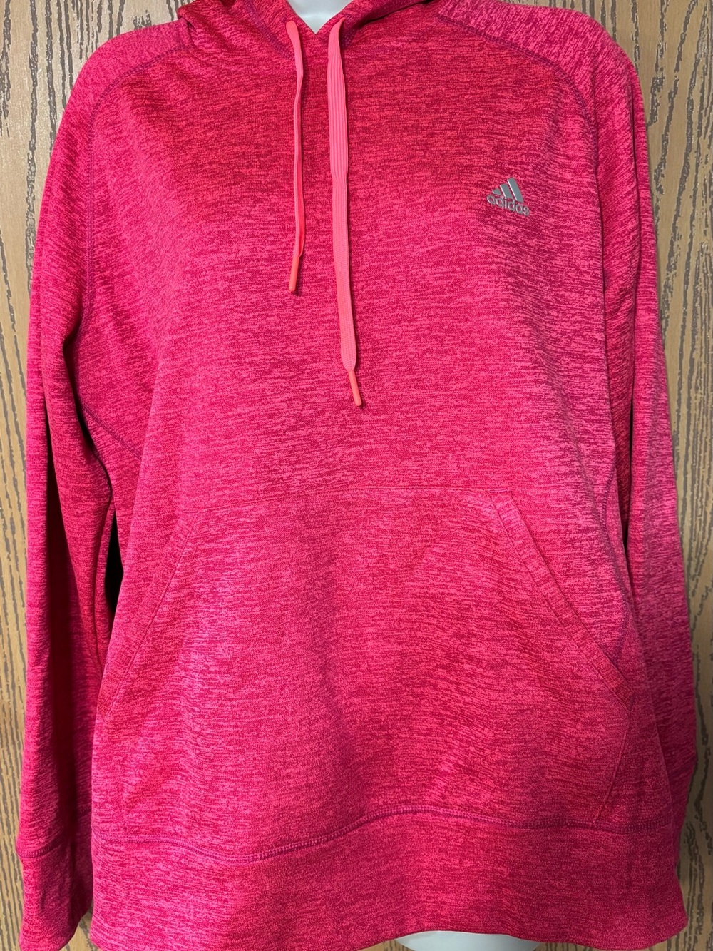 adidas Women’s Heathered Pink Pullover Hoodie